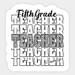 Funny Fifth Grade Teacher School Matching Teaching Leopard Sticker